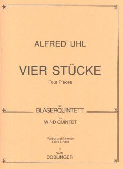 Uhl, Alfred: 4 Stücke für Flöte, Oboe, Klarinette, Horn in F und Fagott, partitur und stimmen 