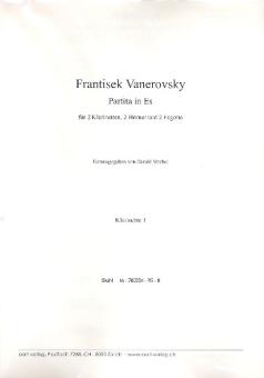 Vanerovsky, Frantisek: Partita in Es für 2 Klarinetten, 2 Hörner und 2 Fagotte, Stimmen 