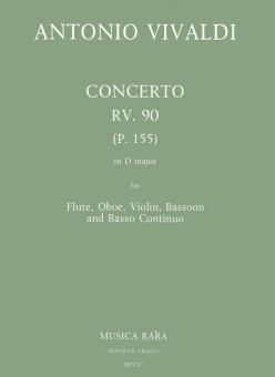 Vivaldi, Antonio: Concerto D-Dur PV155 für Flöte, Oboe, Violine, Fagott und Bc, Partitur und Stimmen 