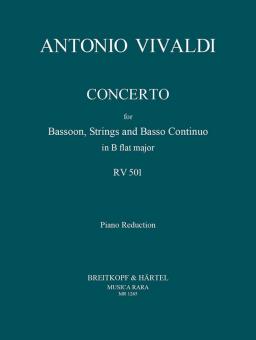 Vivaldi, Antonio: Konzert B-Dur RV501 für Fagott, Streicher und Bc, Ausgabe für Fagott und Klavier 
