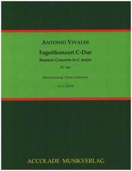 Vivaldi, Antonio: Konzert C-Dur RV466 für Fagott, Streicher und Continuo, Klavierauszug mit Fagottstimme 