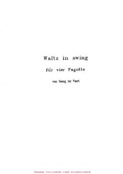 Voert, Georg Ter: Waltz in Swing für 4 Fagotte, Partitur und Stimmen 