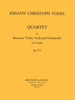 Vogel, Johann Christoph: Quartet f major op.5/1 for bassoon, violin, viola and violoncello, Score and 4 parts 