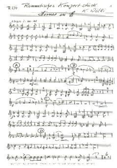Wölki, Konrad: Romantisches Konzertstück für Zupforchester (weitere Instrumente ad lib), Horn 1/2 in E 