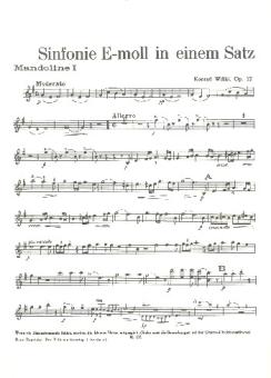 Wölki, Konrad: Sinfonie e-Moll in einem Satz op.12 für Zupforchester (weitere Instrumente ad lib), Mandoline 1 