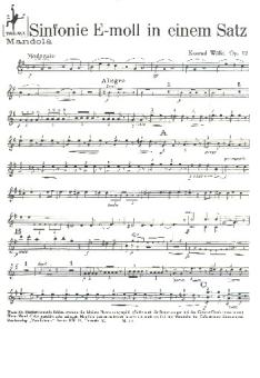 Wölki, Konrad: Sinfonie e-Moll in einem Satz op.12 für Zupforchester (weitere Instrumente ad lib), Mandola 