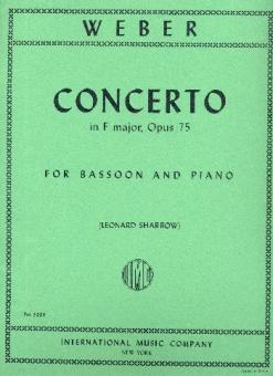Weber, Carl Maria von: Concerto op.75 for bassoon and piano 
