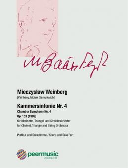 Weinberg, Mieczyslaw: Kammersinfonie Nr.4 op.153 für Klarinette, Triangel und Streichorchester, Partitur und Solostimme 