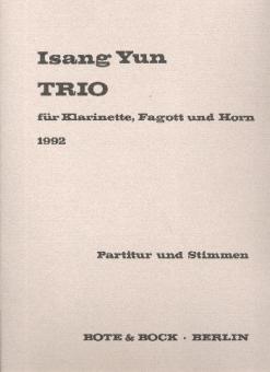 Yun, Isang: Trio für Klarinette, Fagott und Horn, Partitur und Stimmen 