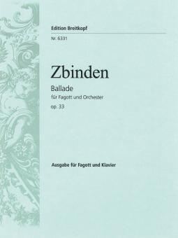 Zbinden, Julien-Francois: Ballade op.33 für Fagott und Klavier 