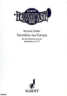 Zettler, Richard: Tanzsätze aus Europa für 3 Blasinstrumente, Spielpartitur - in C, tief (Bassschlüssel) 