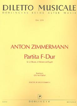 Zimmermann, Anton: Partita F-Dur für 2 Oboen, 2 Hörner und Fagott, Partitur und Stimmen 
